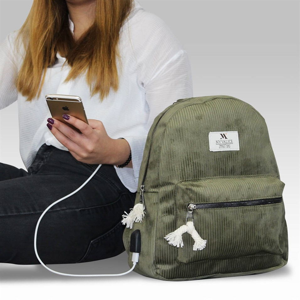 My Valice Smart Bag Usb Şarj Girişli Sırt Çantası 1201 Haki