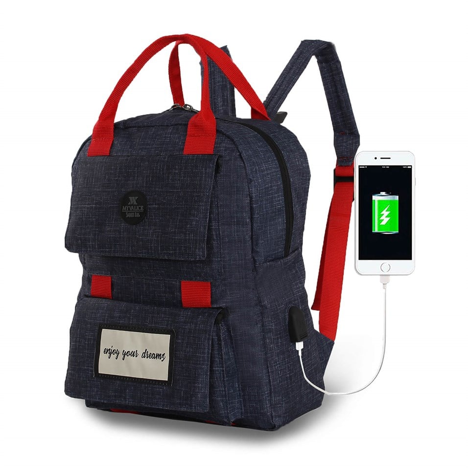 My Valice Smart Bag Usb'li Anne Bebek Bakım ve Sırt Çantası 1403 Lacivert
