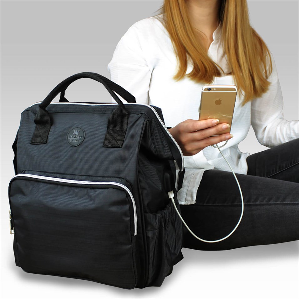 My Valice Smart Bag Usb'li Anne Bebek Bakım ve Sırt Çantası 1401 Siyah | My  Valice