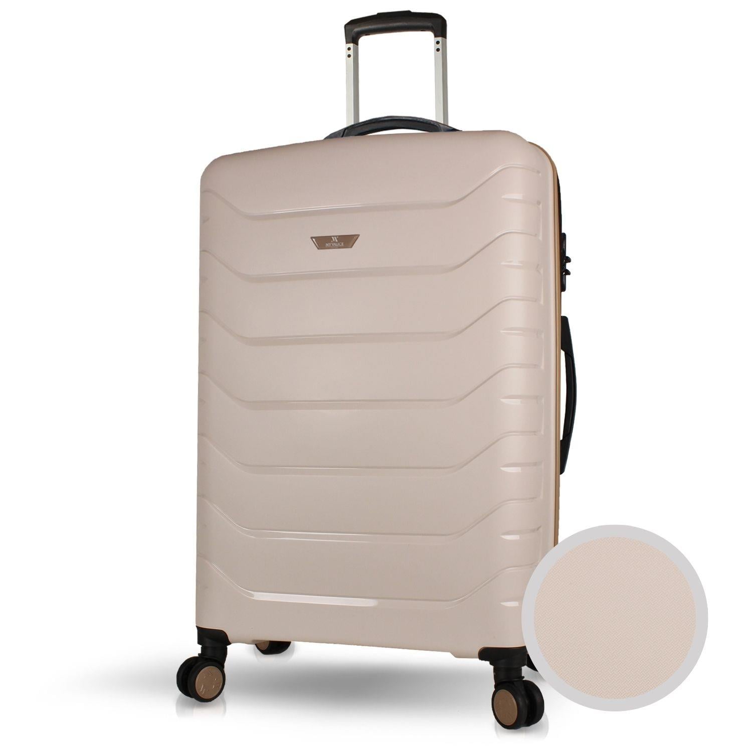 My Valice Solid PP Polipropilen Kırılmaz Büyük Boy Krem Valiz