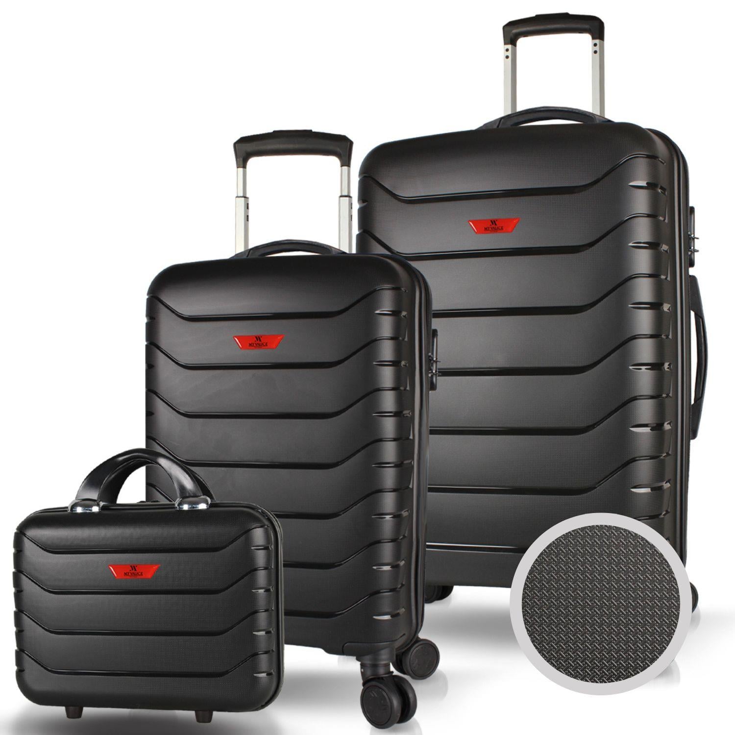 My Valice Solid PP Polipropilen Kırılmaz Makyaj Kabin ve Orta Boy Siyah 3'lü Valiz Seti