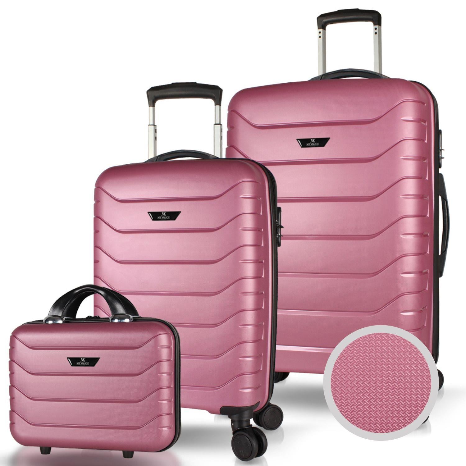 My Valice Solid PP Polipropilen Kırılmaz Makyaj Kabin ve Orta Boy Gülkurusu 3'lü Valiz Seti
