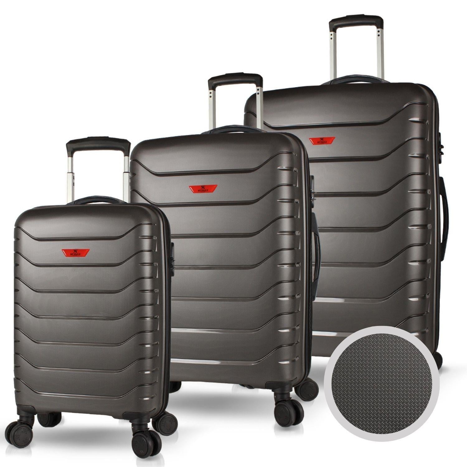 My Valice Solid PP Polipropilen Kırılmaz Kabin Orta ve Büyük Boy Antrasit 3'lü Valiz Seti