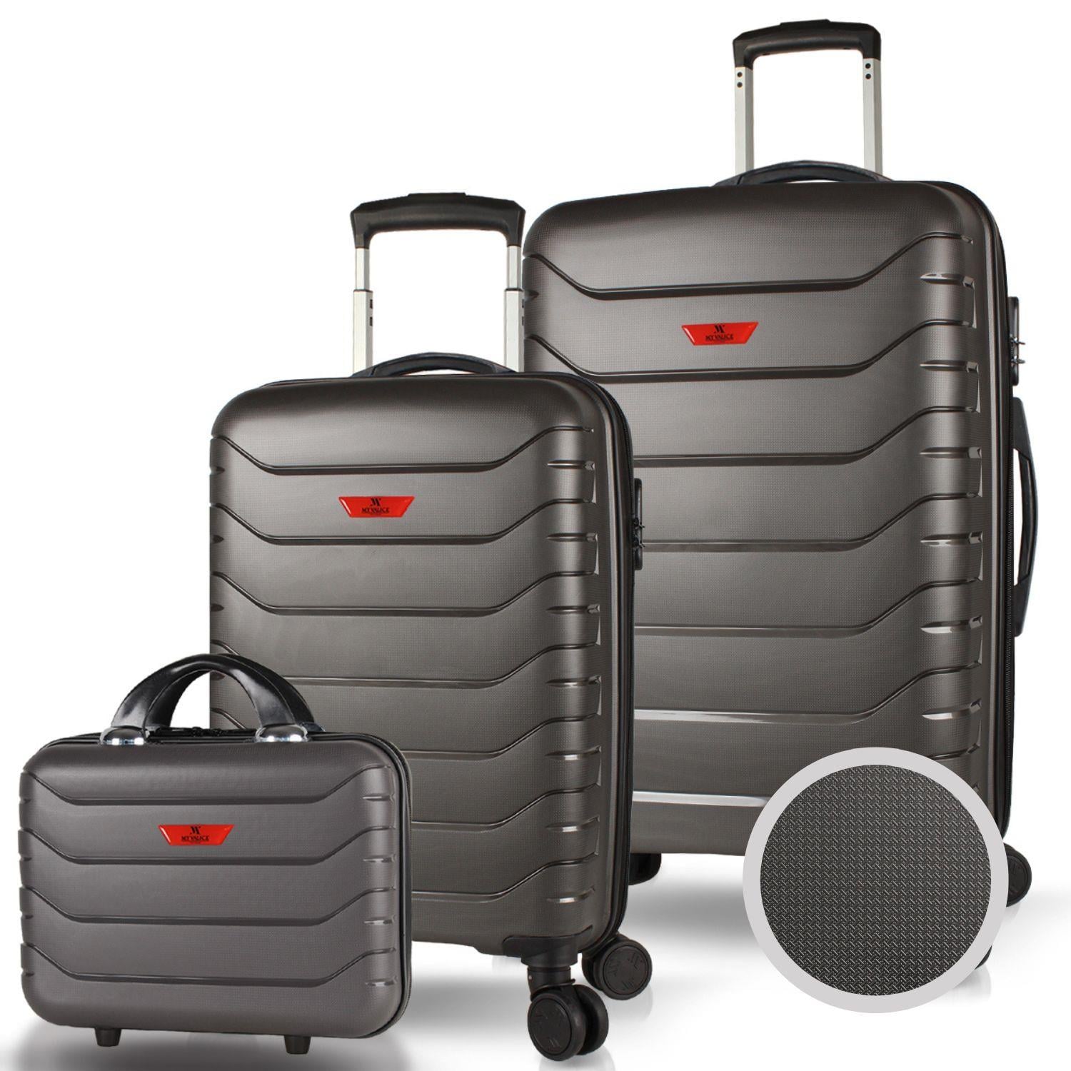 My Valice Solid PP Polipropilen Kırılmaz Makyaj Kabin ve Orta Boy Antrasit 3'lü Valiz Seti