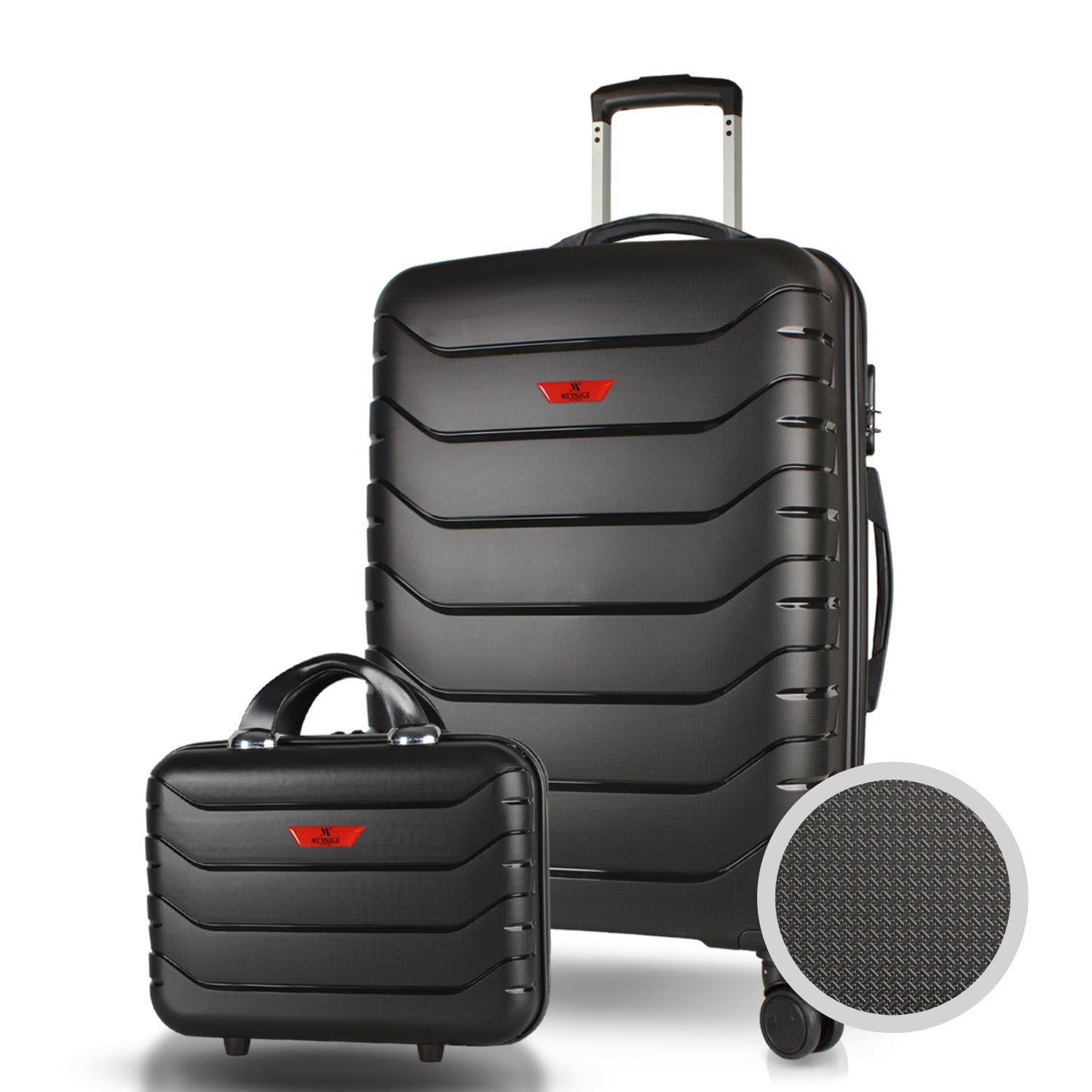 My Valice Solid PP Polipropilen Kırılmaz Makyaj ve Orta Boy Siyah 2'li Valiz Seti