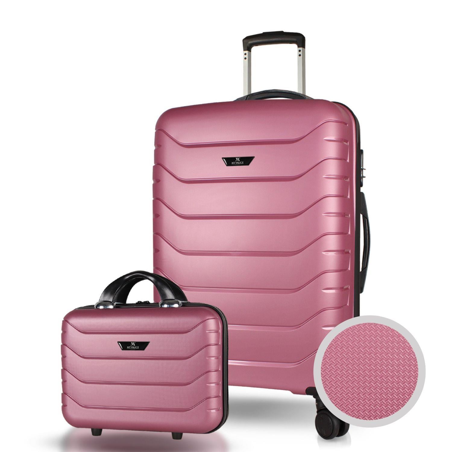 My Valice Solid PP Polipropilen Kırılmaz Makyaj ve Orta Boy Gülkurusu 2'li Valiz Seti