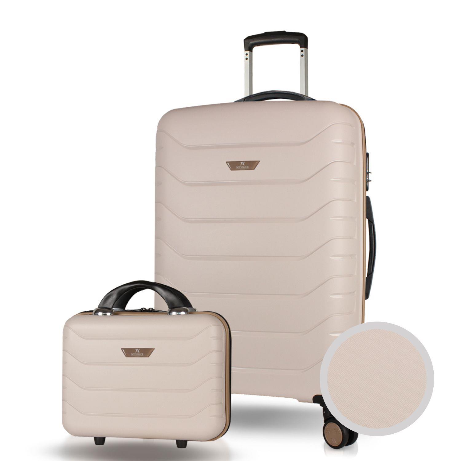 Solid PP Polipropilen Kırılmaz Makyaj ve Orta Boy Krem 2'li Valiz