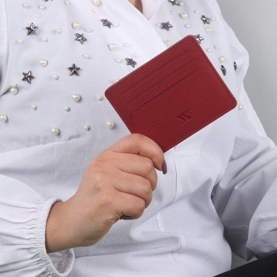 My Valice Unisex Genuine Leather Zippered Wallet and Card Holder 1817 Claret Red