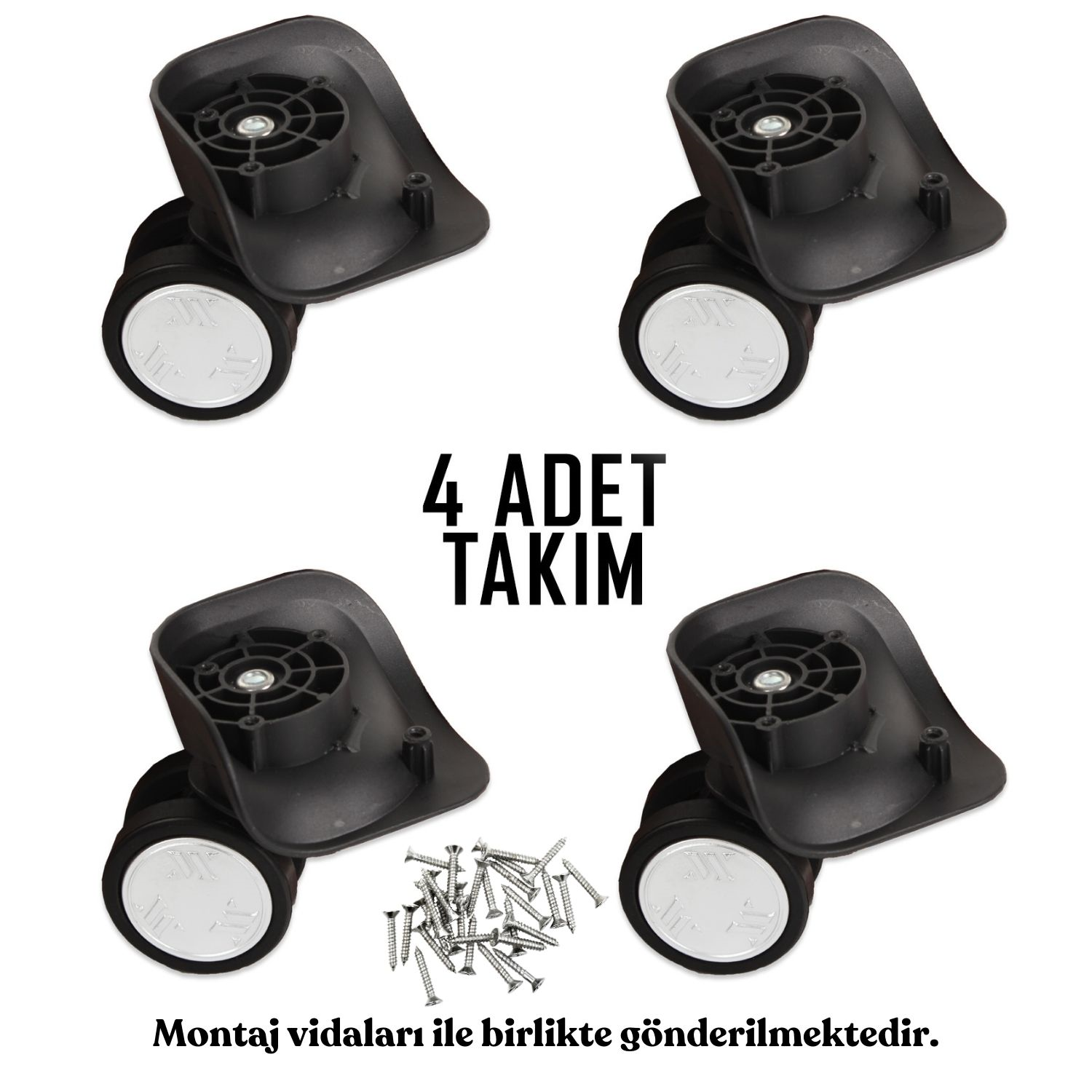 My Valice Valiz Tekerleği Çift Teker 01 4 Adet Gri