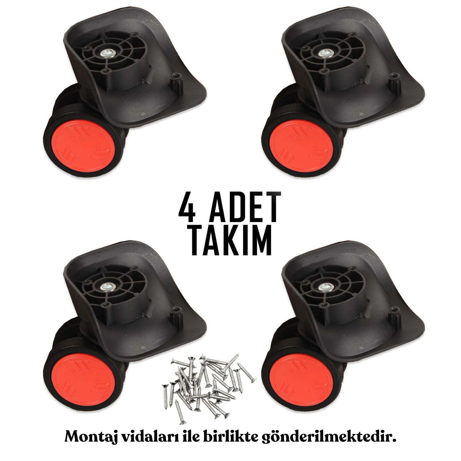 My Valice Valiz Tekerleği Çift Teker 01 4 Adet Kırmızı