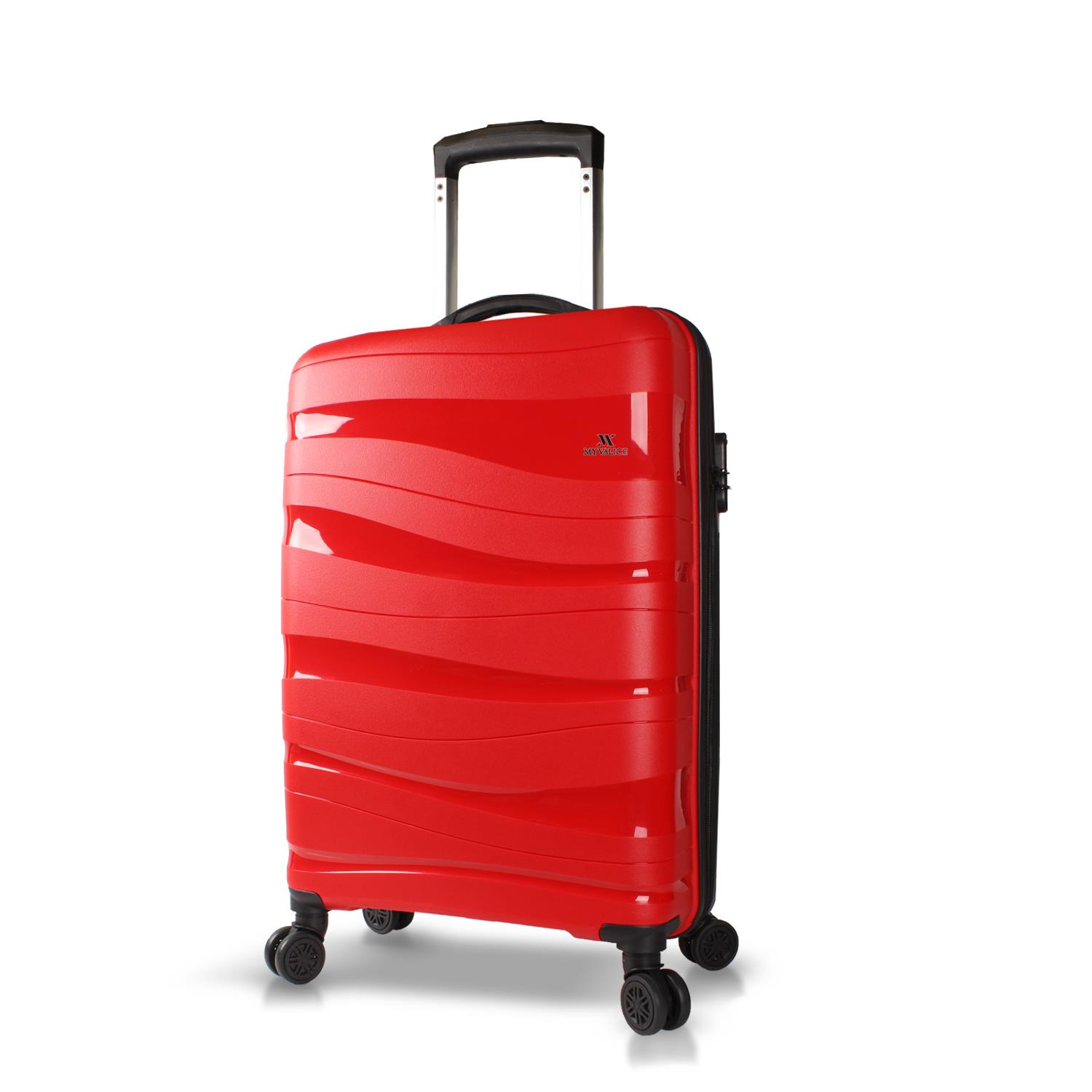 My Valice Wave PP Polypropylene Unbreakable Cabin Size Luggage Red