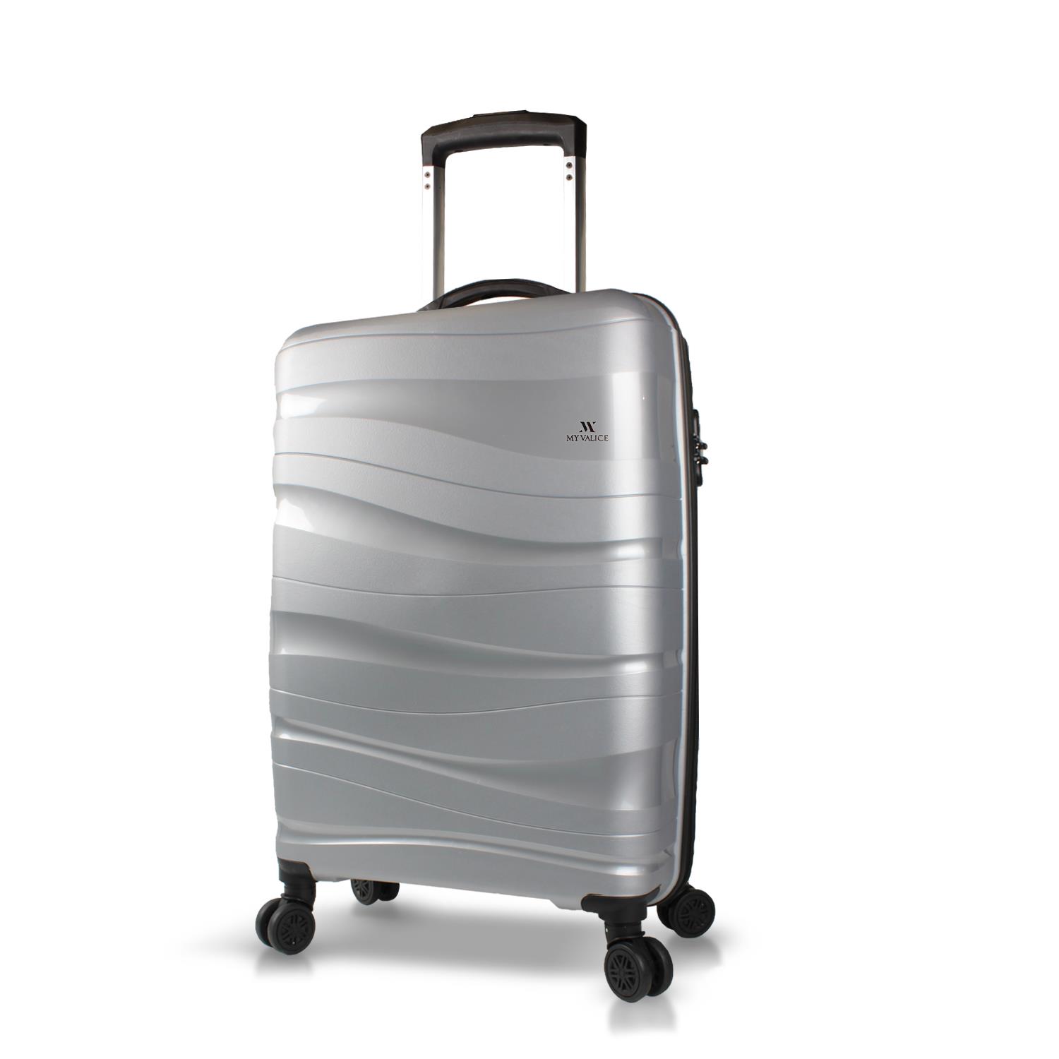 Valice My Valice Wave PP Polypropylene Unbreakable Cabin Size Luggage Silver Grey