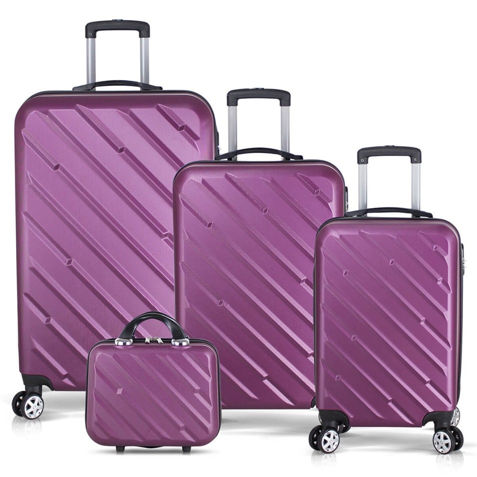 Troya Basic Abs 4'lü Travel Valiz Seti Mürdüm