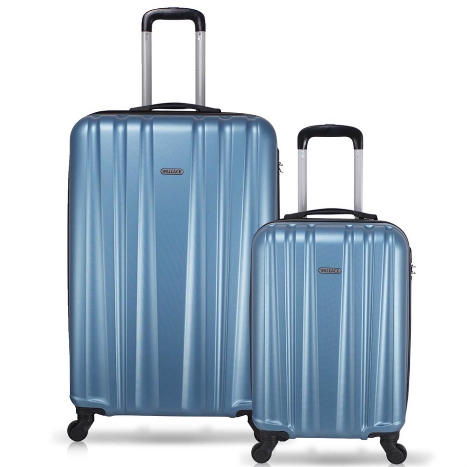 Wallace Line Abs 2'li Valiz Seti (Kabin ve Büyük) Mavi