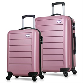My Valice Ruby Abs Suitcase Set of 2 (Cabin & Medium) Rose Gold | My Valice
