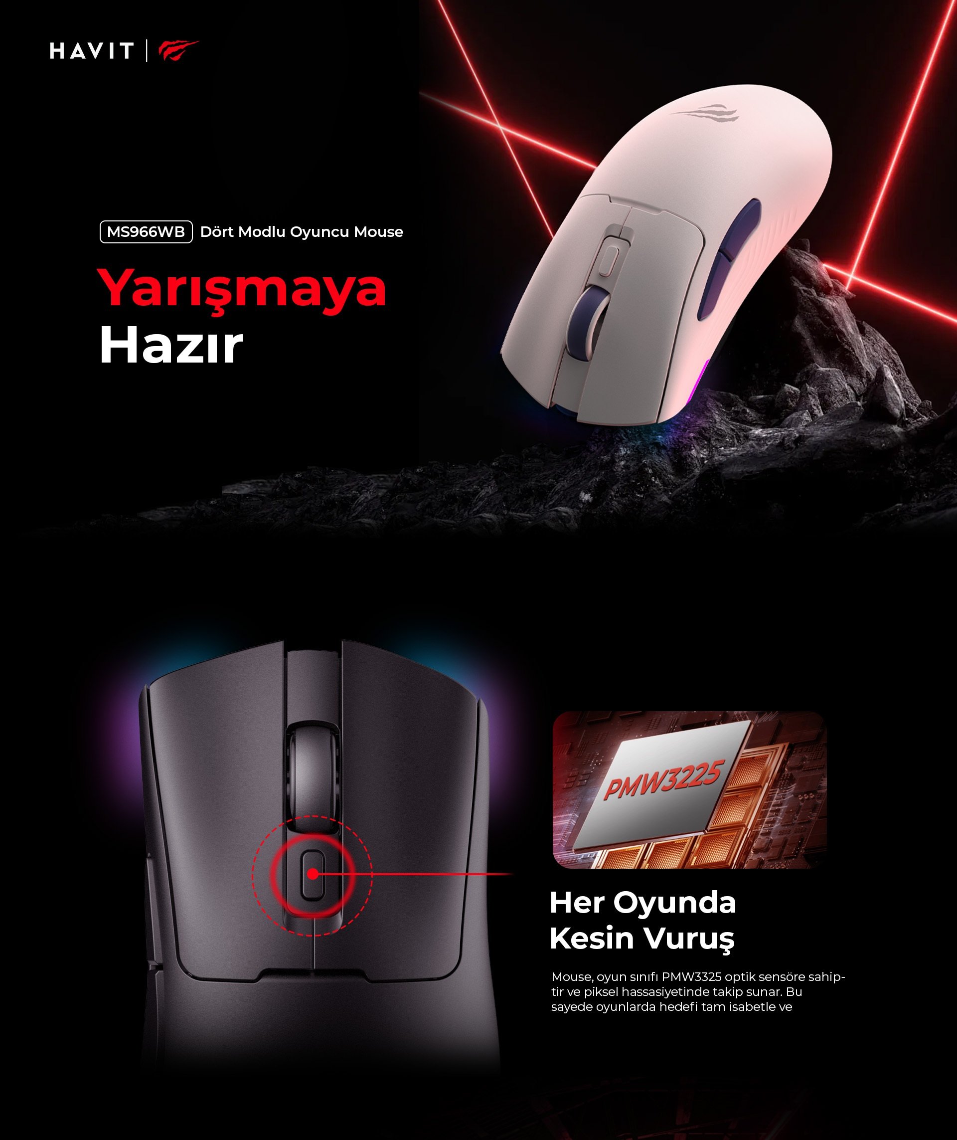 Havit Gamenote MS966WB Oyuncu Mouse