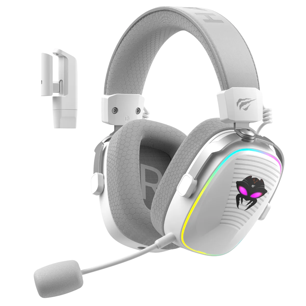 Havit Gamenote Huaxu-X4 Gaming Mikrofonlu Oyuncu Kulaklığı 4 Modlu (BT, 2.4Ghz, Type-C, 3.5mm) - Beyaz