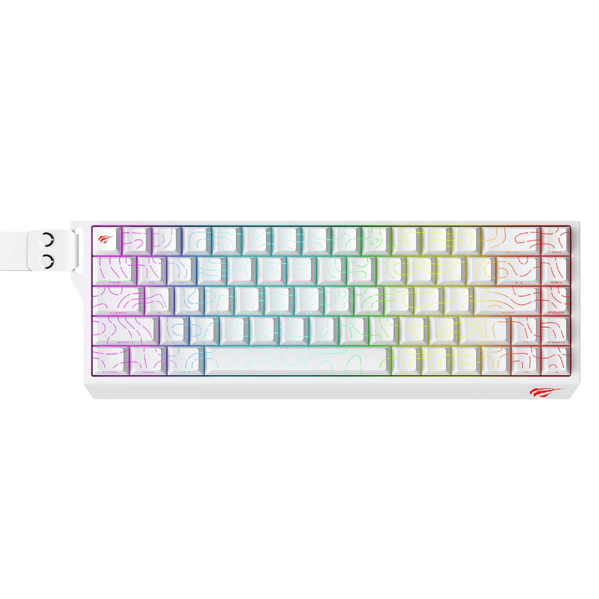 Havit Gamenote KB922L RGB Manyetik Klavye 68 Tuş PBT Keycap Full Rollover - Beyaz