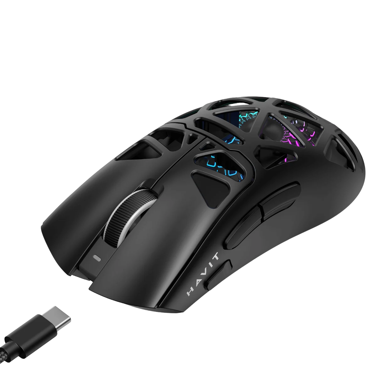 Havit Gamenote MS1042WB Tri-Mode 24000 DPI RGB Kablosuz Oyuncu Mouse - Siyah