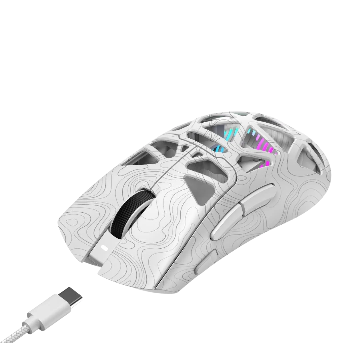Havit Gamenote MS1043WB Kablosuz Gaming Mouse – 24K DPI, 2.4GHz + BT5.3 + Type-C, Hafif Tasarım, RGB - Beyaz