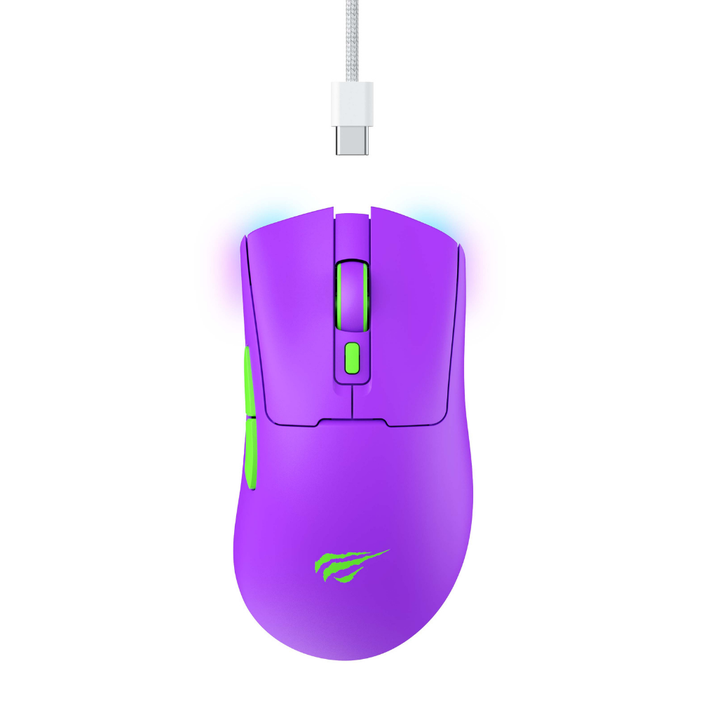 Havit Gamenote MS966WB Profesyonel RGB Wireless Gaming Mouse 4 Modlu - Mor