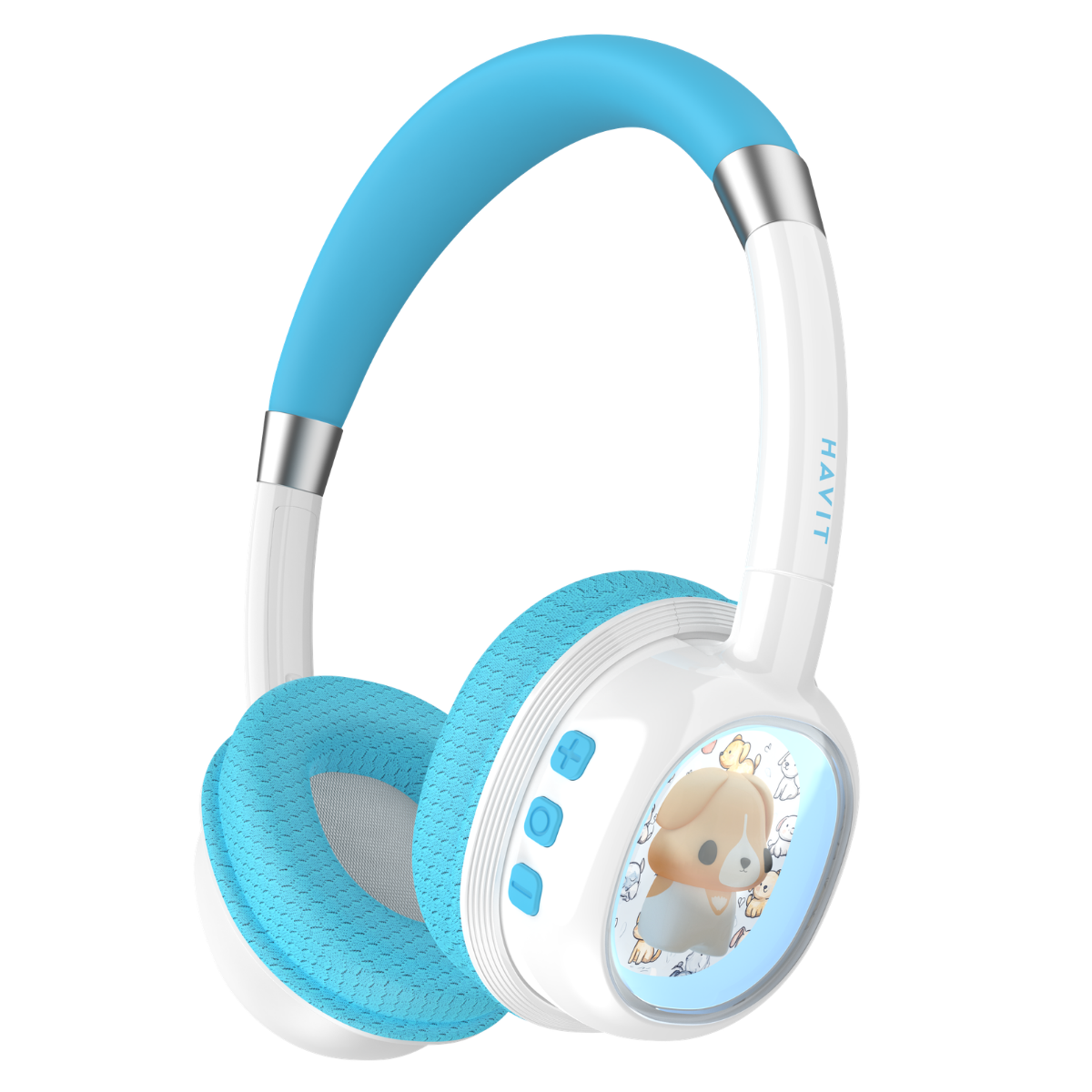 Havit H698BT Bluetooth Kulak Üstü Işıklı Çocuk Kulaklığı- Mavi