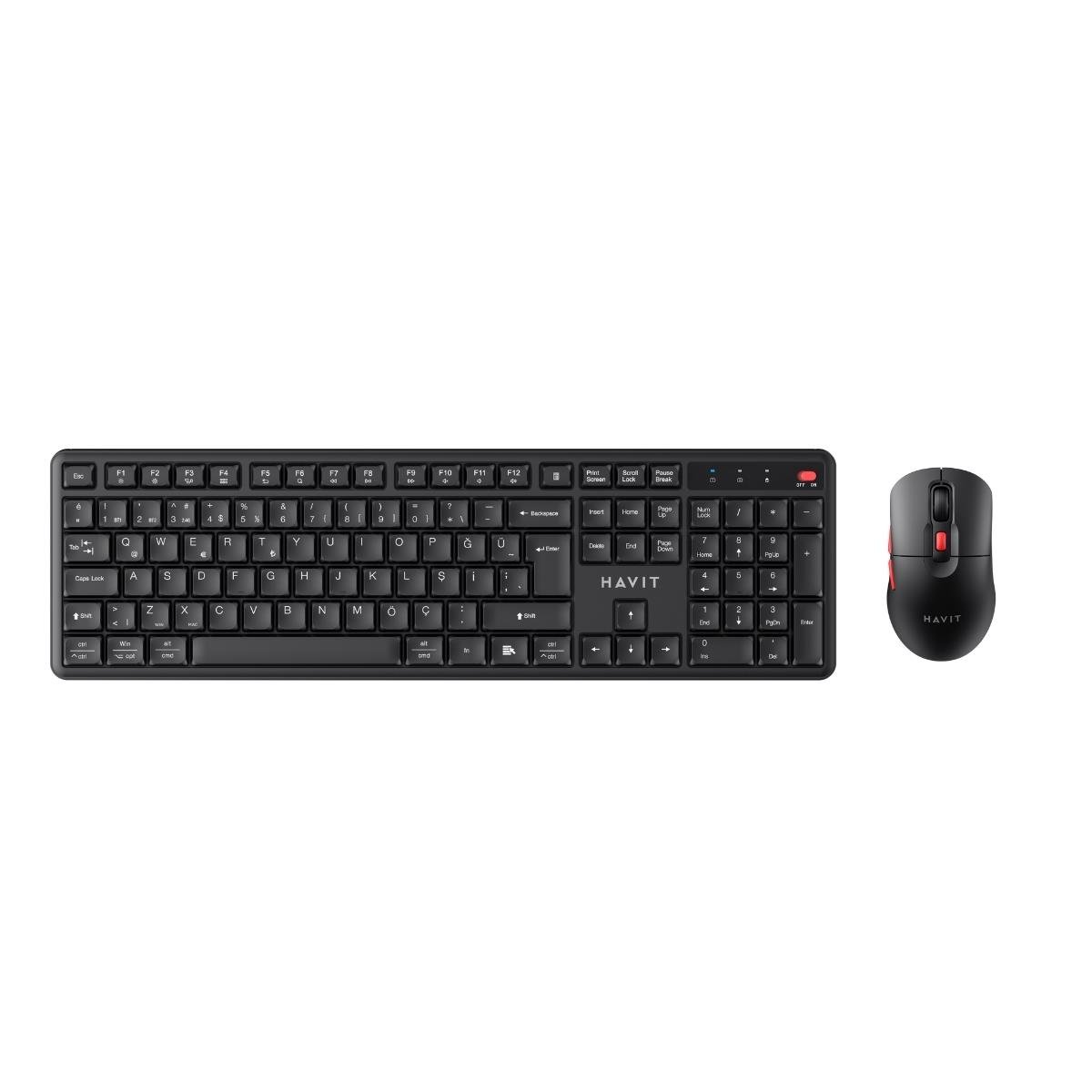 HAVIT KB261WB KABLOSUZ 2.4GHZ  KLAVYE MOUSE SET SİYAH