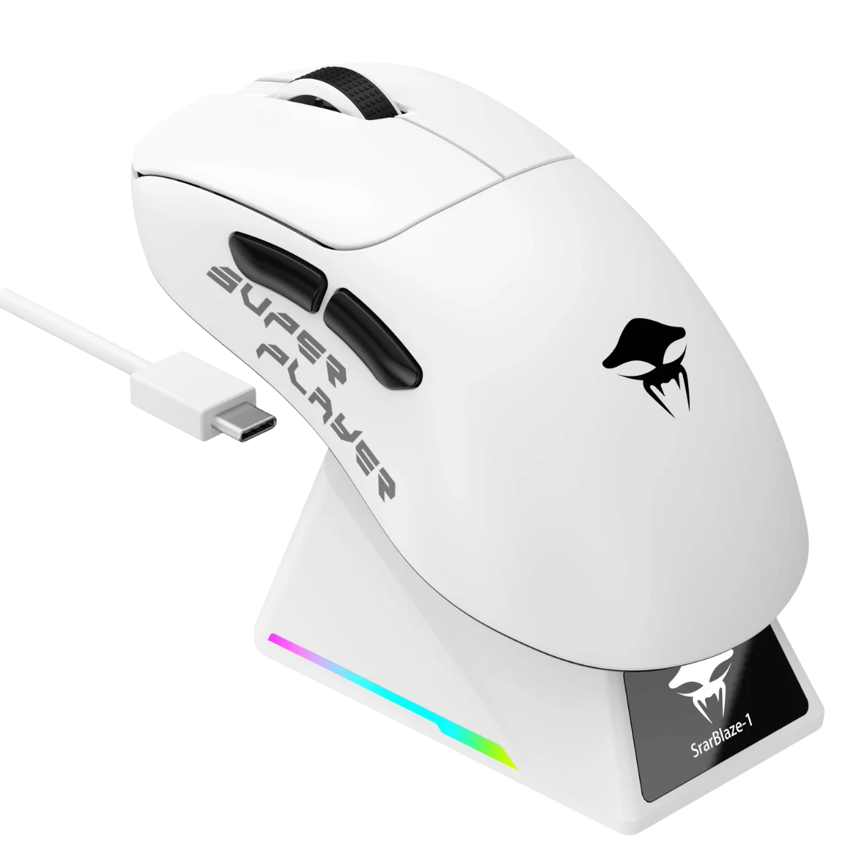 Havit Kraken StarBlaze-1 RGB Kablosuz Gaming Mouse 26000 DPI, PAW3395, Ekranlı Stant - Beyaz