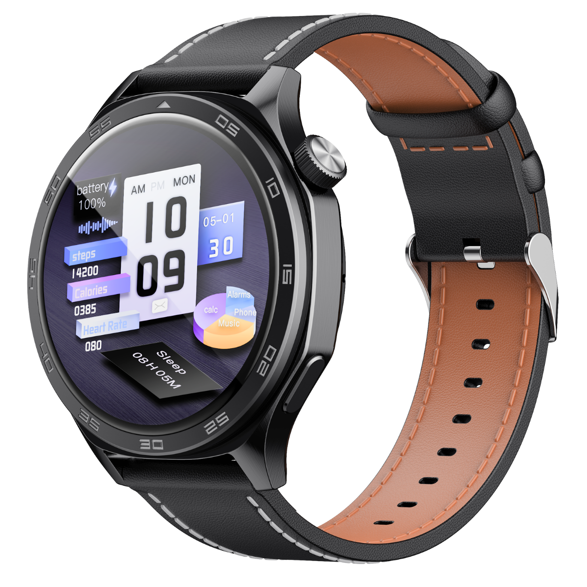 Havit M9063 1.46'' TFT HD Ekran Akıllı Saat - Bluetooth Arama, Metal Kasa - Siyah