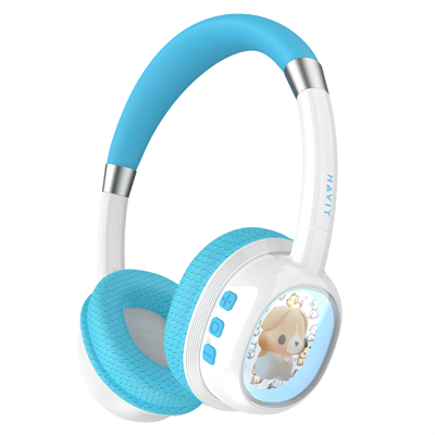 Havit H698BT Bluetooth Kulak Üstü Işıklı Çocuk Kulaklığı- Mavi