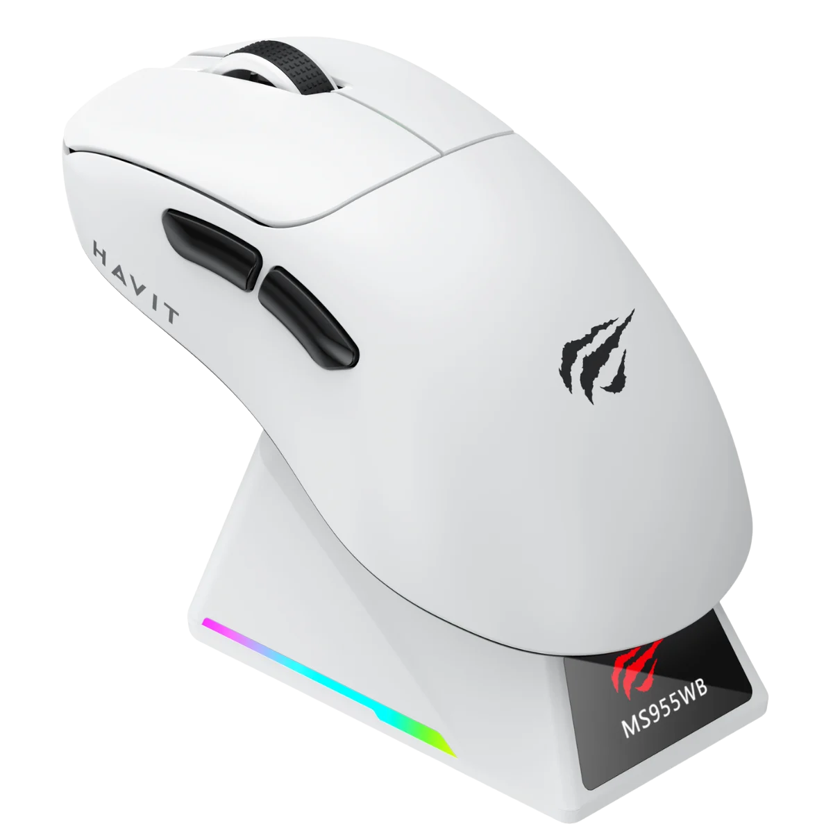  Havit Gamenote MS955WB RGB Wireless Gaming Mouse 3 Modlu + Şarj İstasyonu Ekranlı - Beyaz