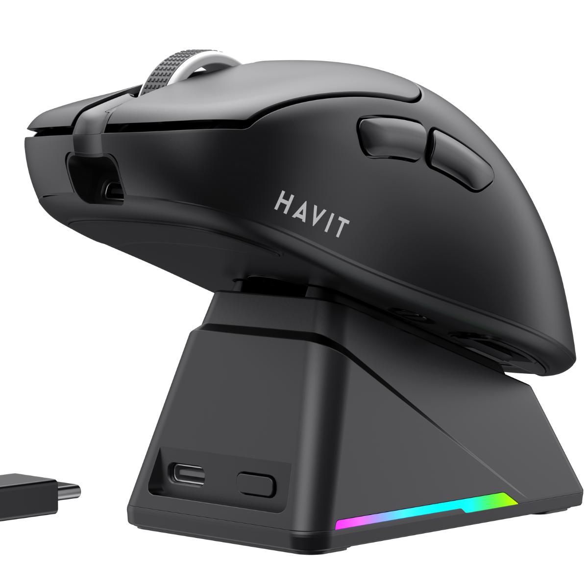  Havit Gamenote MS955WB RGB Wireless Gaming Mouse 3 Modlu + Şarj İstasyonu Ekranlı - Siyah