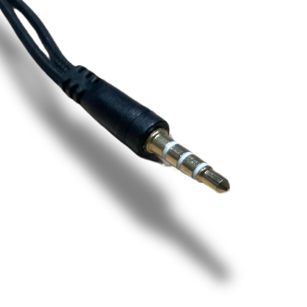 3.5mm Jack Kulaklık- Mikrofon Dönüştürücü Çevirici Switch Splitter Y Örgü Kablo 2 Dişi 1 Erkek - Siyah