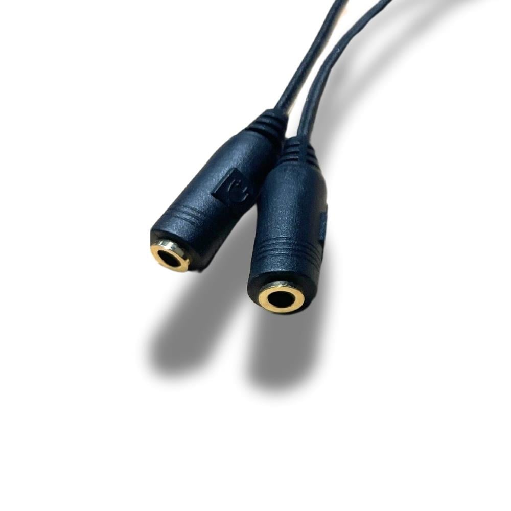 3.5mm Jack Kulaklık- Mikrofon Dönüştürücü Çevirici Switch Splitter Y Örgü Kablo 2 Dişi 1 Erkek - Siyah
