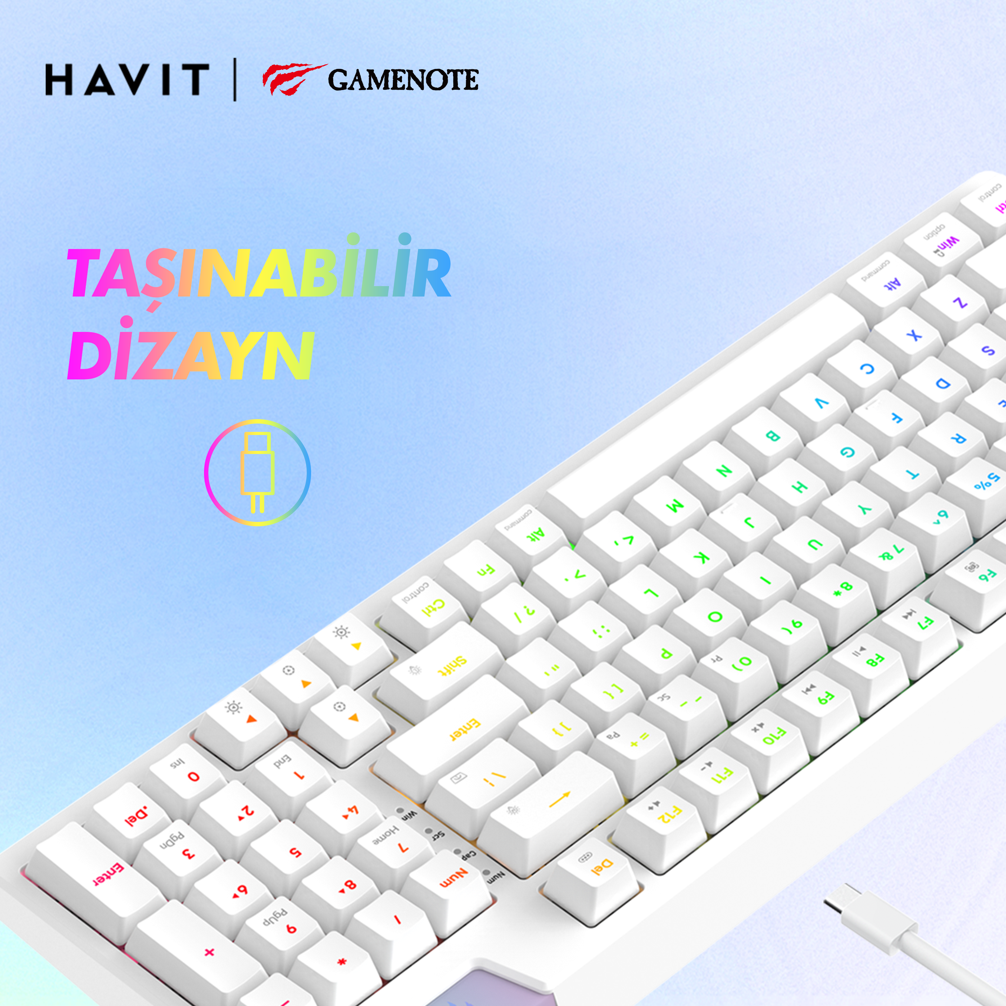 Gamenote KB885L RGB Backlit Gaming Mekanik Klavye Profesyonel Gasket