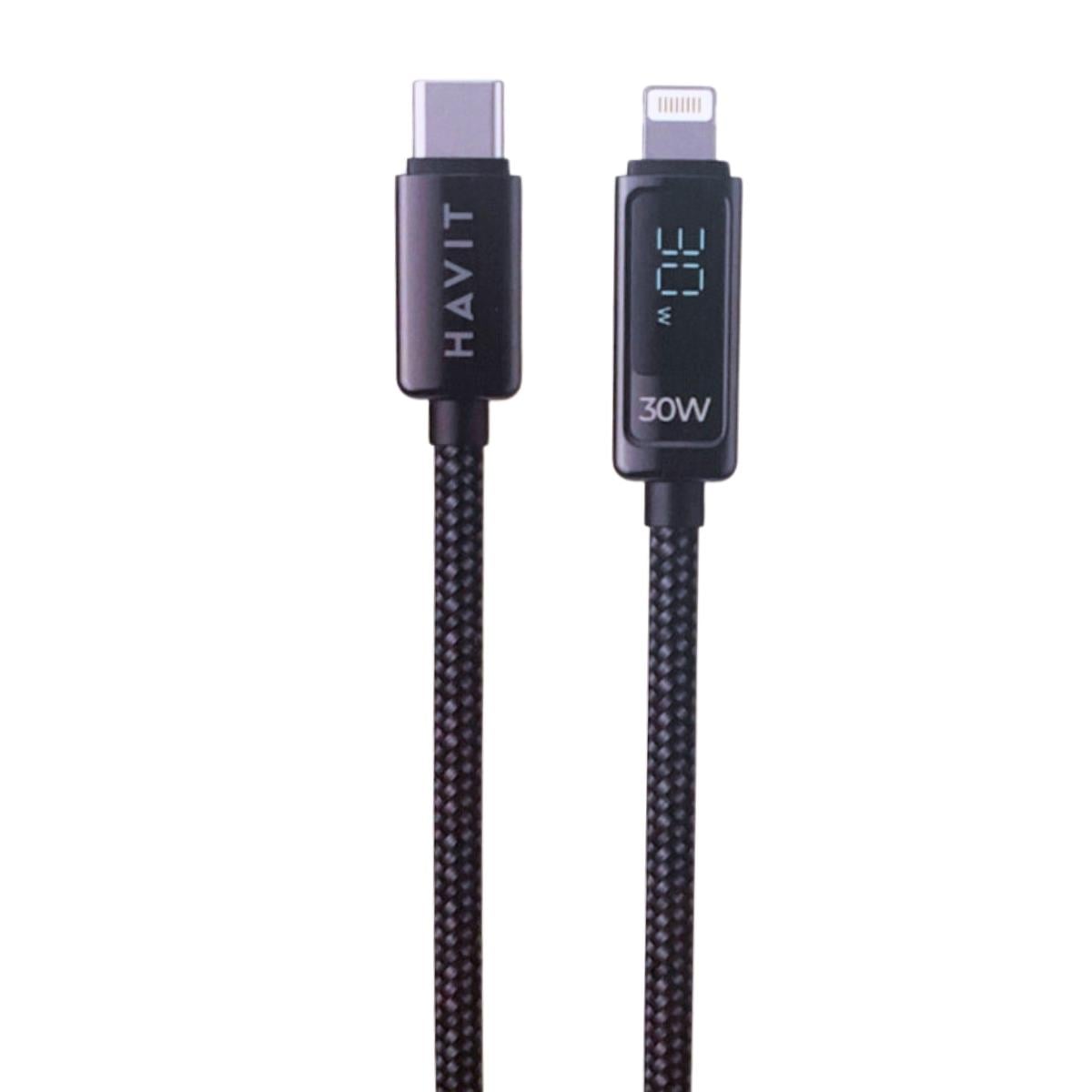 Havit CB6246 PD30W Type-C to Lightning (Iphone) Göstergeli Şarj Kablosu