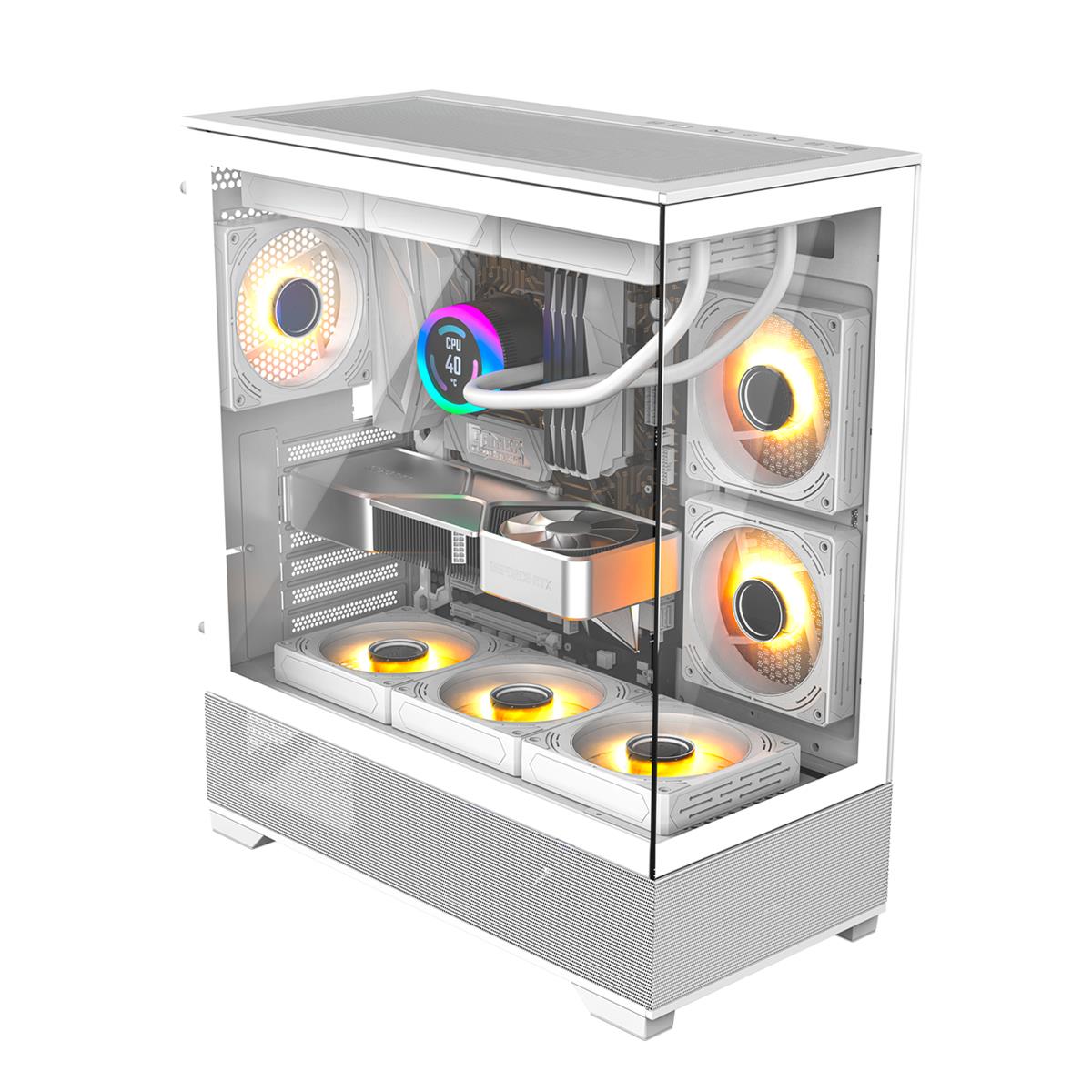 Havit CF925 Tamperlı Cam Gaming Oyuncu Kasası 3 Fanlı Beyaz - Kumandalı ve Modüllü ITX/M-ATX/ATX/E-ATX Uyumlu