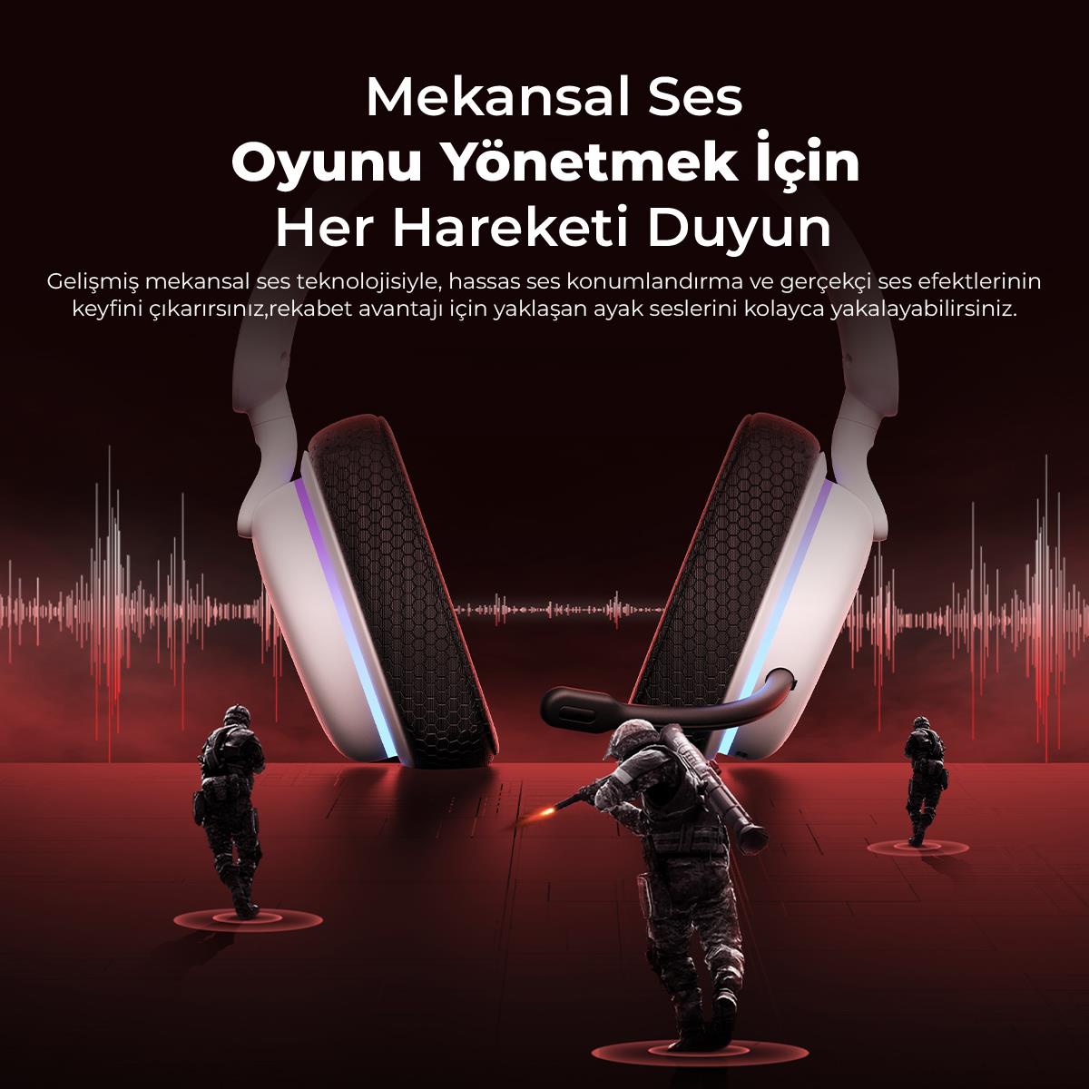 Havit Gamenote Fuxi-H7 RGB Kablosuz Gaming Oyuncu Kulaklığı - Siyah