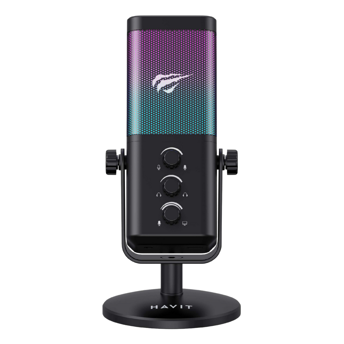 Havit Gamenote GK65  RGB Yayıncı Mikrofon - Siyah