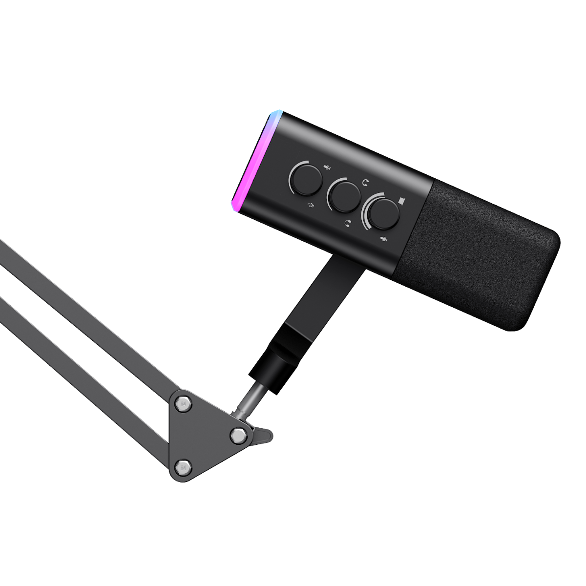 Havit Gamenote GK71 Pro  RGB Yayıncı Mikrofon Stantlı - Siyah