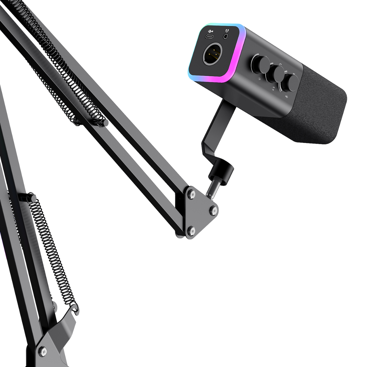 Havit Gamenote GK71 Pro  RGB Yayıncı Mikrofon Stantlı - Siyah
