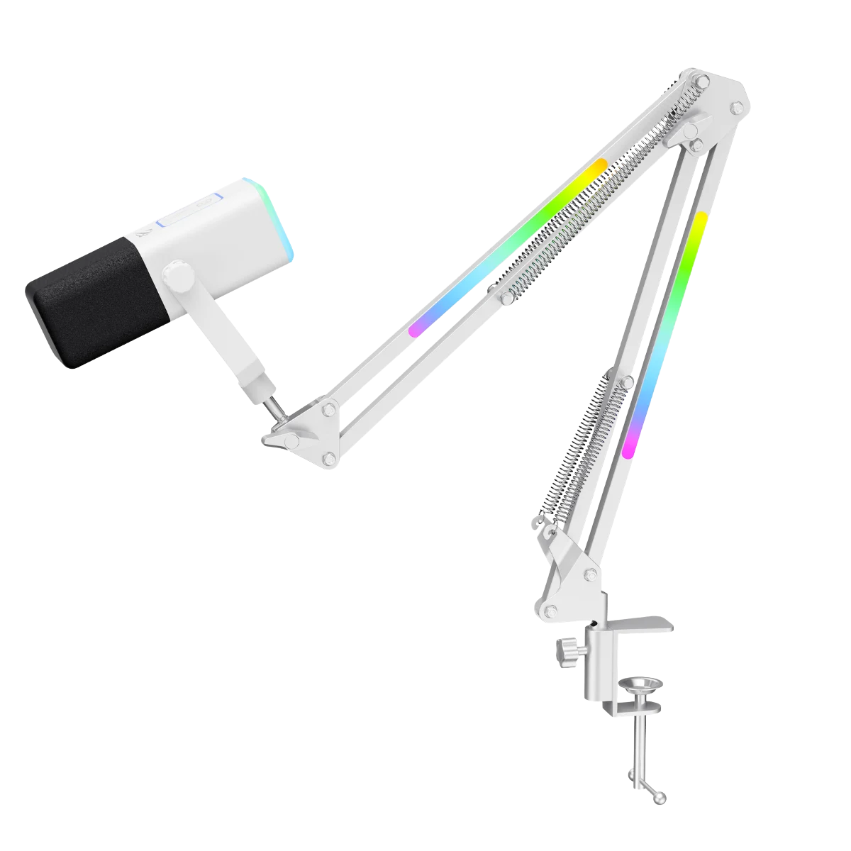 Havit Gamenote GK71 Pro RGB Yayıncı Mikrofonu, 24-Bit, 192kHz, XLR & Type-C, Stantlı - Beyaz