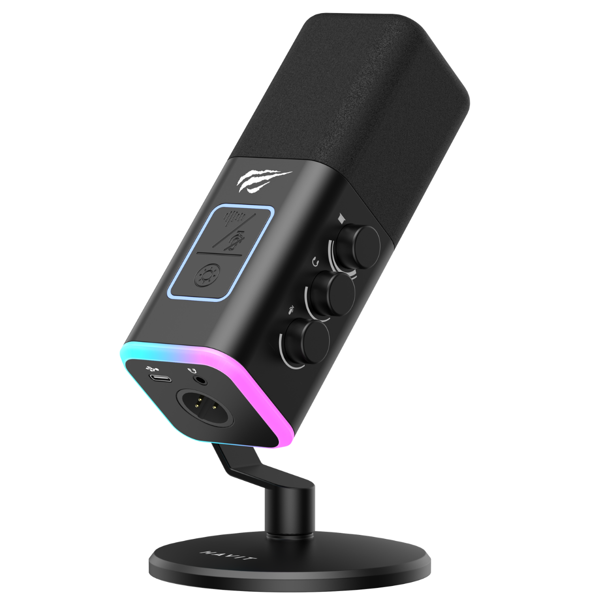 Havit Gamenote GK71  RGB Yayıncı Mikrofon - Siyah