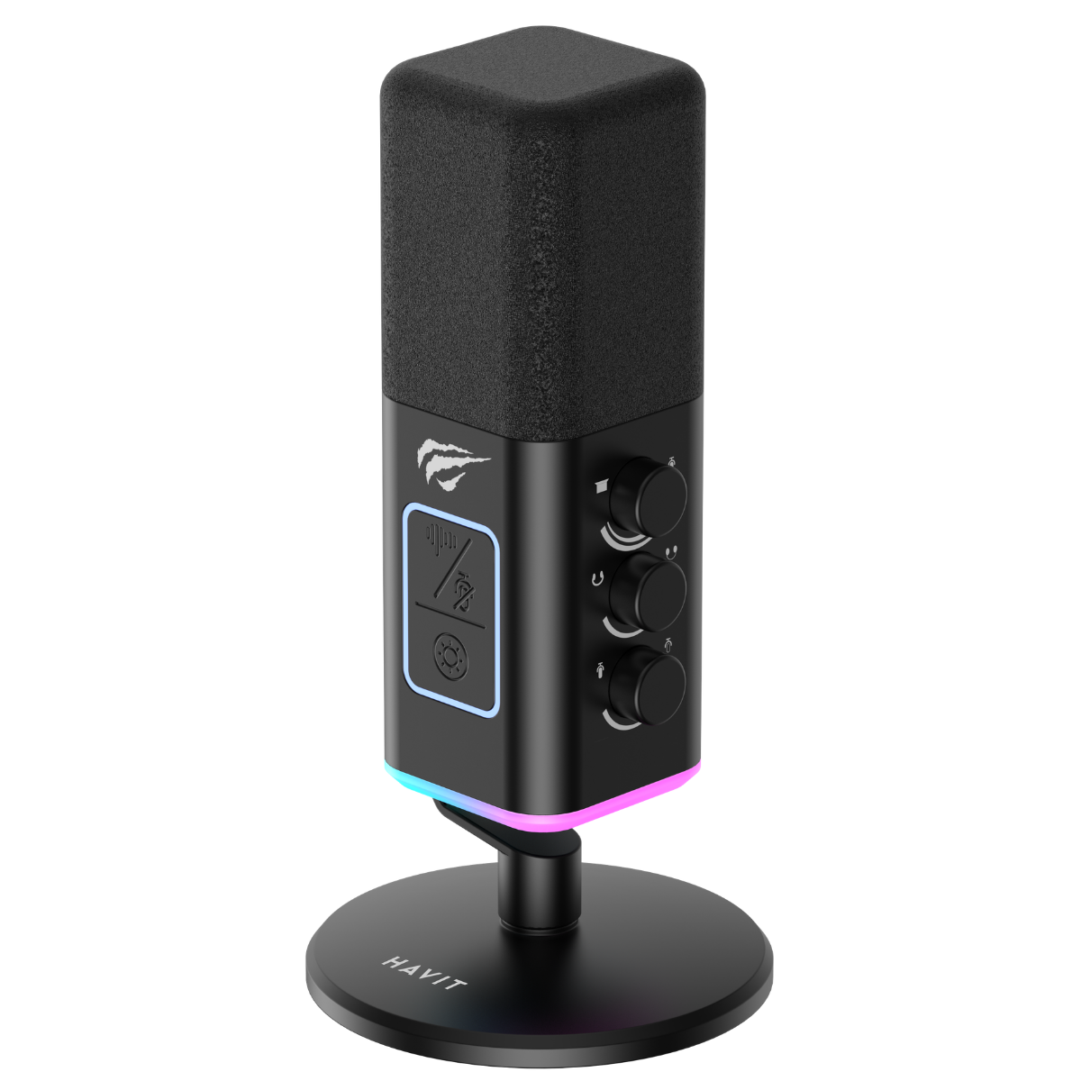 Havit Gamenote GK71  RGB Yayıncı Mikrofon - Siyah