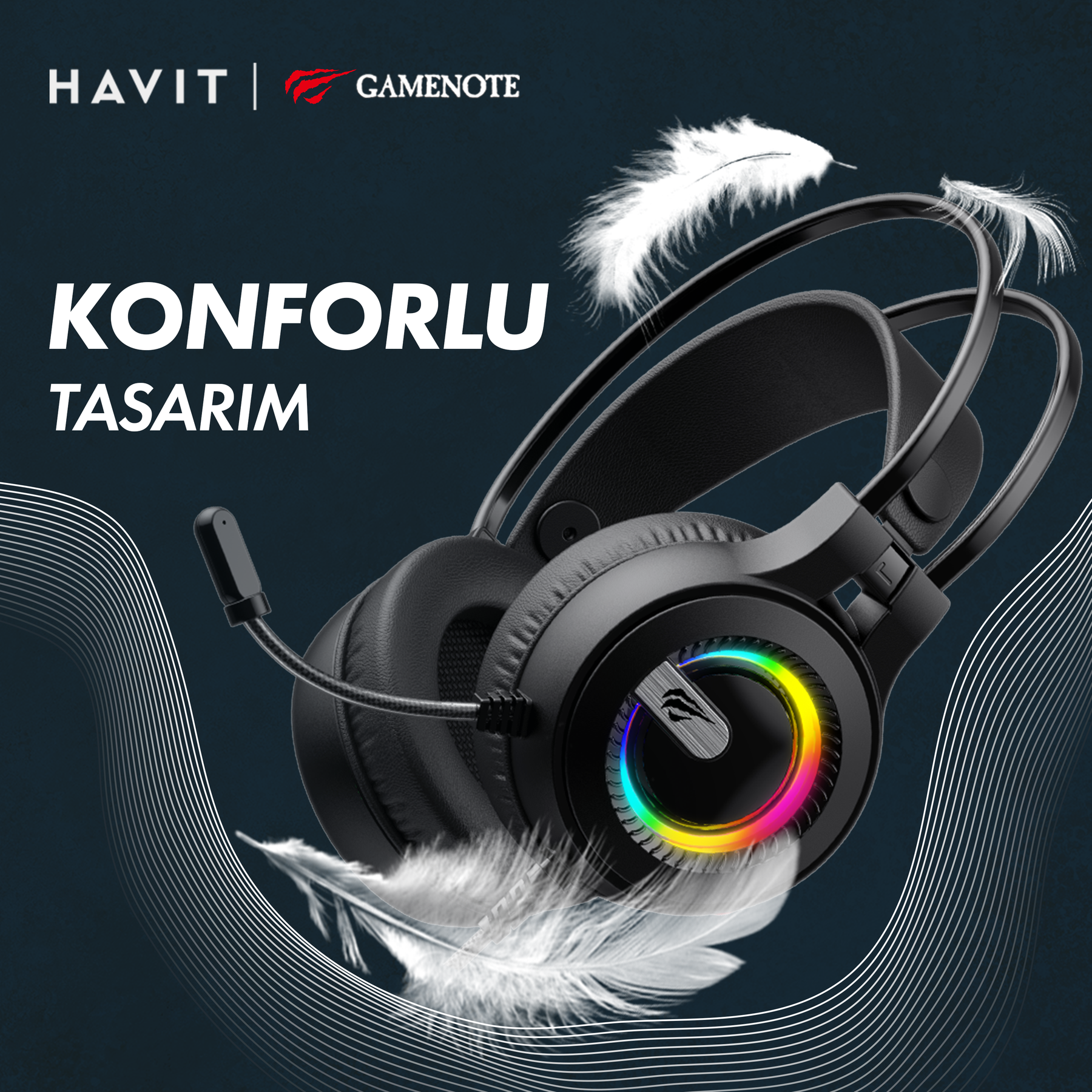 Havit Gamenote H2040D RGB Gaming Mikrofonlu Oyuncu Kulaklığı