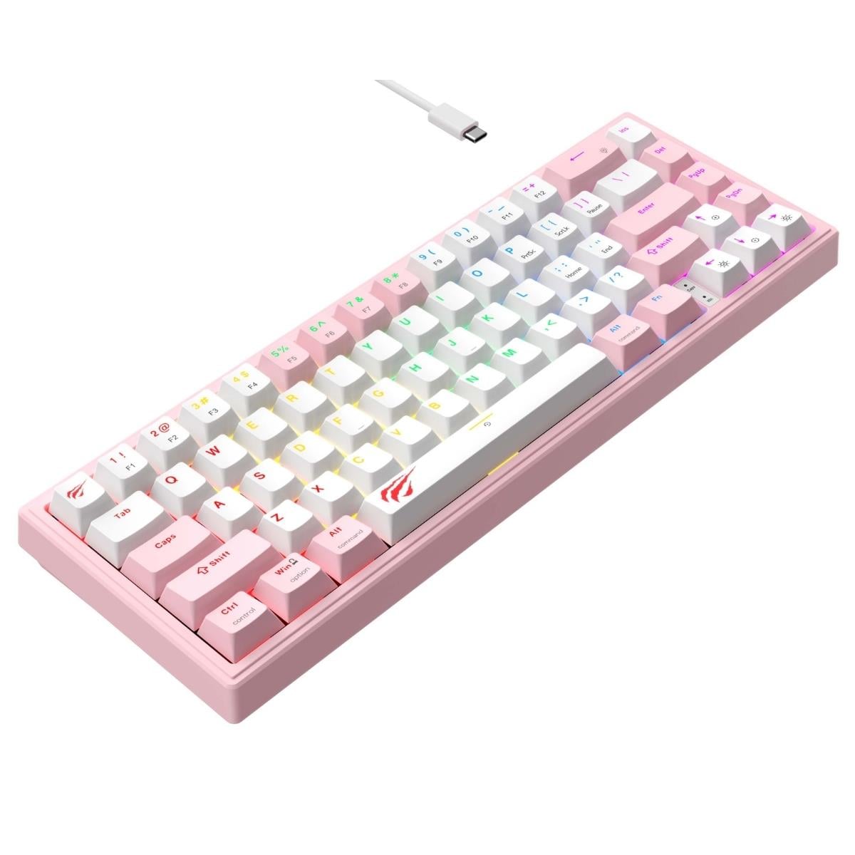 Havit Gamenote KB874L Mekanik Red Switch Gaming %60 Klavye - Pembe