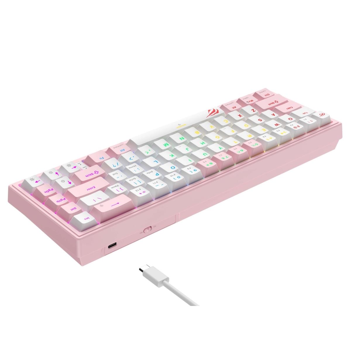 Havit Gamenote KB874L Mekanik Red Switch Gaming %60 Klavye - Pembe
