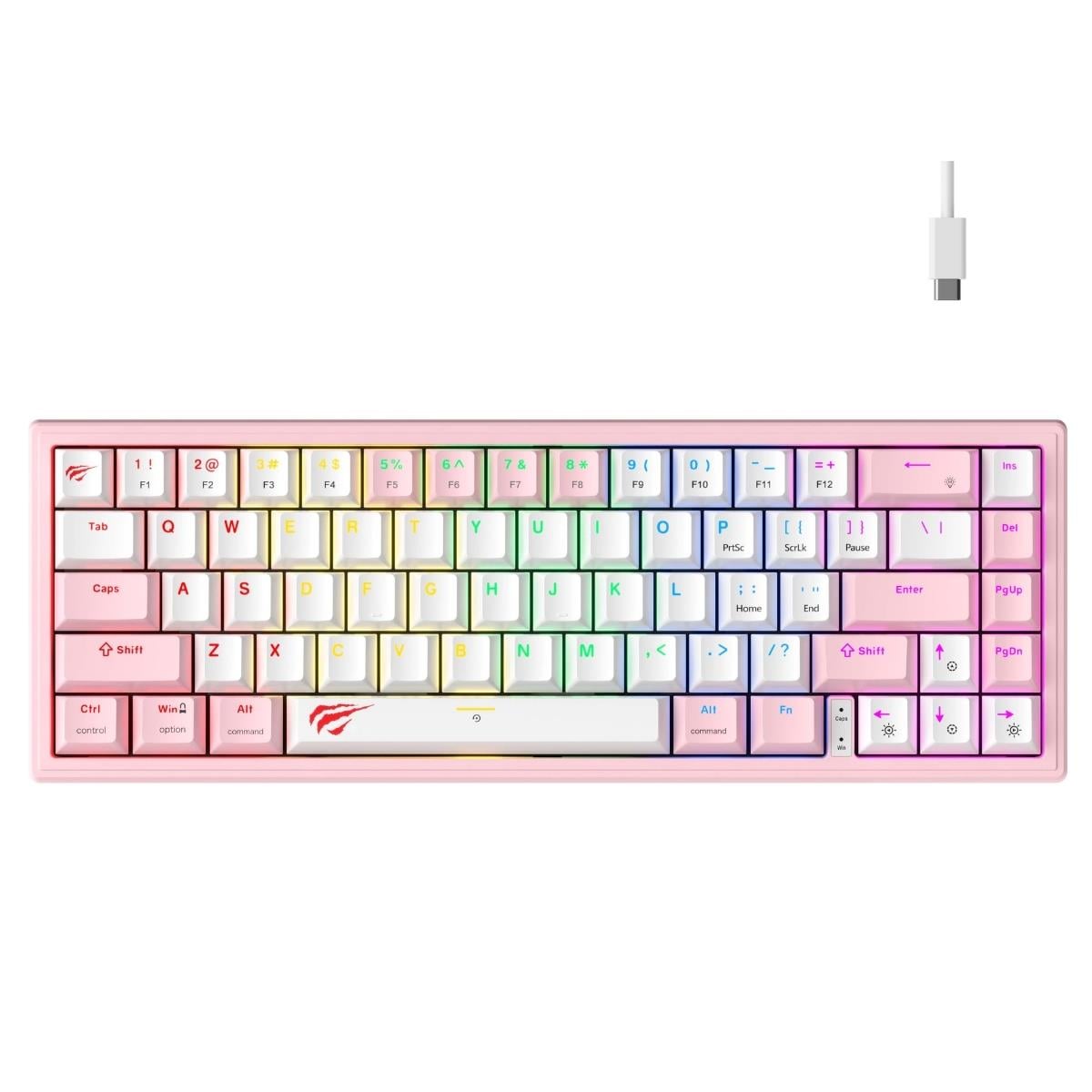 Havit Gamenote KB874L Mekanik Red Switch Gaming %60 Klavye - Pembe