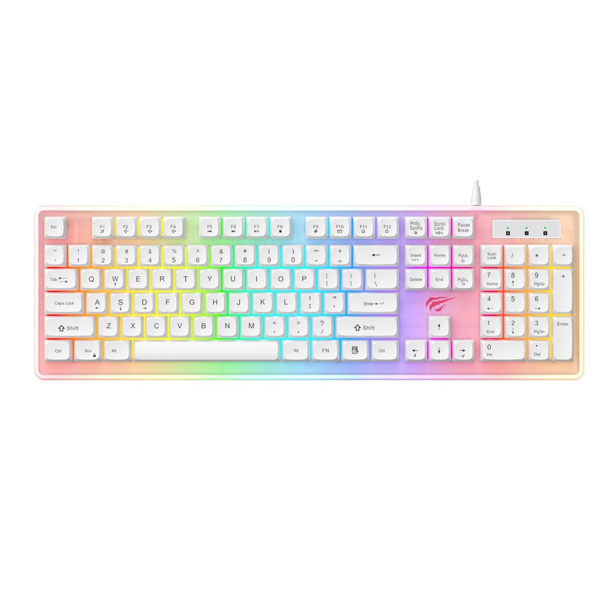 Havit Gamenote KB876L RGB Gaming Klavye - Beyaz