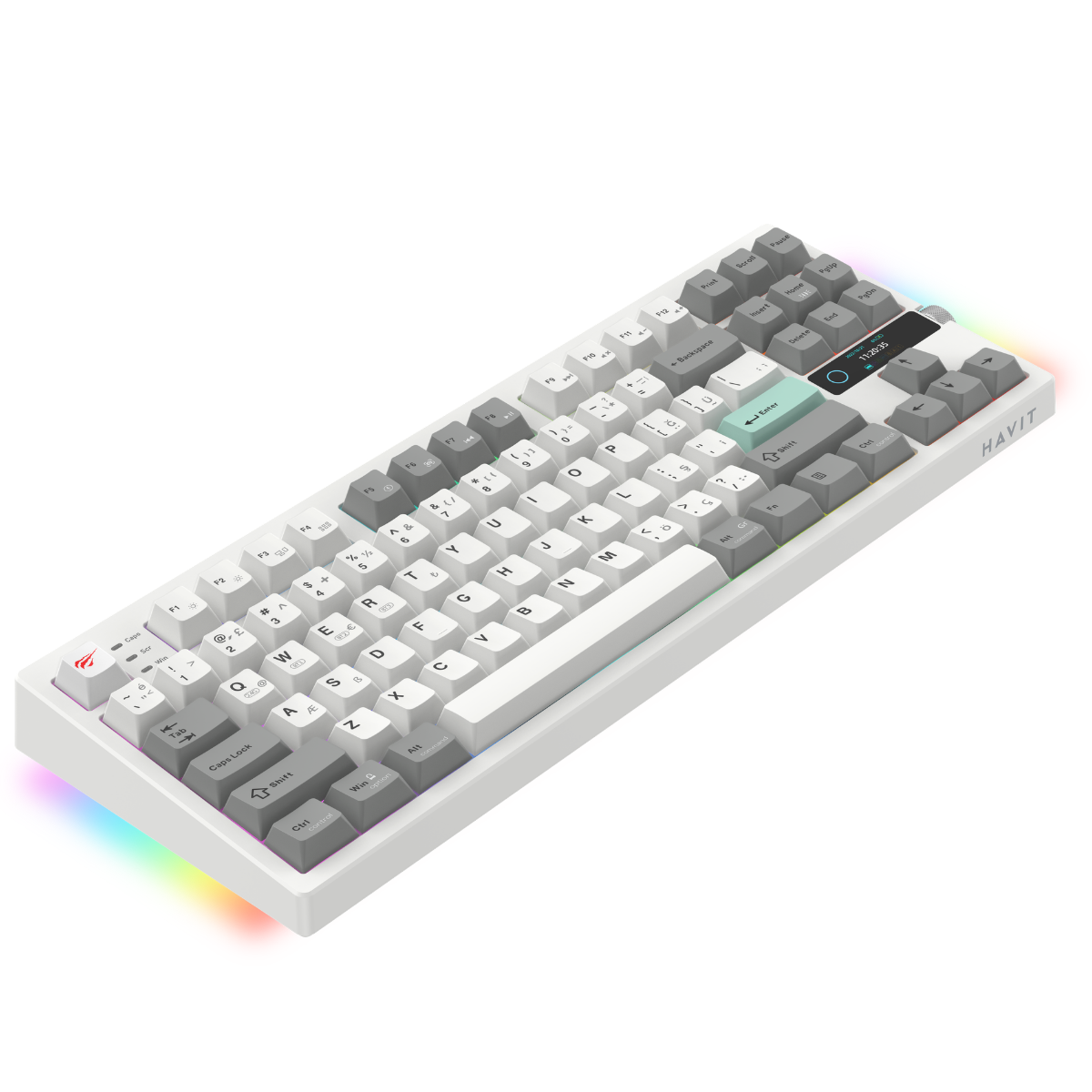 Havit Gamenote KB909L RGB Kablosuz Mekanik Klavye - Beyaz